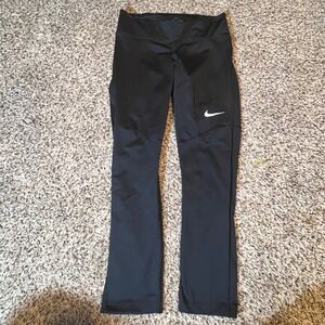 Nike Dri-FIT Womens Medium Black Running Training Leggings Crop Pants RN56323
